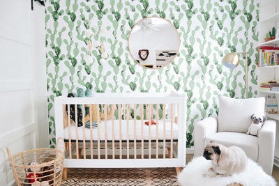 Watercolor Cactus Wallpaper Project Nursery Image By Projectnursery Containing Room Wall Product Home Nursery