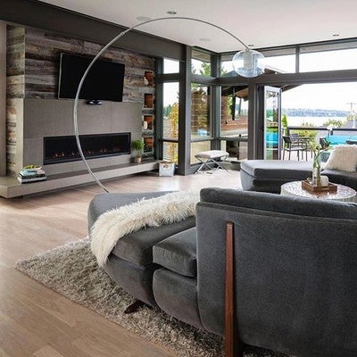 L Stik Reclaimed Wood Walls Stikwood Image By Stikwooddesign Containing Living Room Interior Design Floor Flooring Window