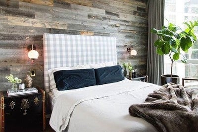 L Stik Reclaimed Wood Walls Stikwood Image By Stikwooddesign Containing Bed Frame Room Property Wall Interior Design