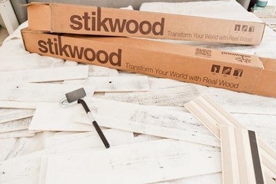 Reclaimed Weathered Wood White Image By Stikwood Containing Wood Floor Font Angle Flooring
