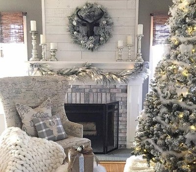 L Stik Reclaimed Wood Walls Stikwood Image By Stikwood Containing Living Room Home Interior Design Christmas Decoration